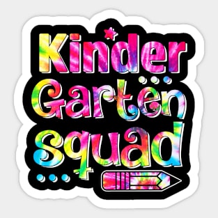 Tie Dye Kindergarten Squad Back To School Teachers Student Sticker